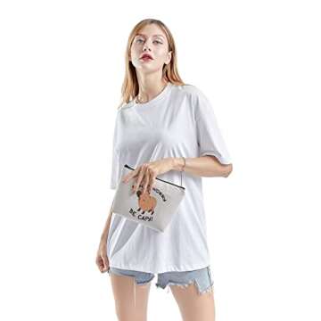 TSOTMO Capybaras Makeup Bag Animals Theme Gift Funny Don’t Worry Be Capy Makeup Bag Animal Parody Gift Capybaras Animal Lover Gift (Be Capy)