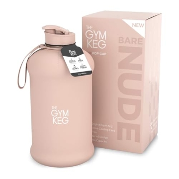 THE GYM KEG Sports Water Bottle 74 oz - Insulated Neoprene Sleeve, Leakproof, Carry Handle, and Pop-...