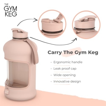 Durable 74 oz Gym Keg Sports Water Bottle with Handle