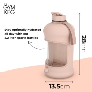 Durable 74 oz Gym Keg Sports Water Bottle with Handle