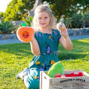 ADORA Soft & Squishy Peach Fruit Plush, Farm Fresh Scented Plush Toy Birthday Gift for Ages 1+ - Peach Pit