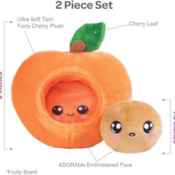 ADORA Soft & Squishy Peach Fruit Plush, Farm Fresh Scented Plush Toy Birthday Gift for Ages 1+ - Peach Pit