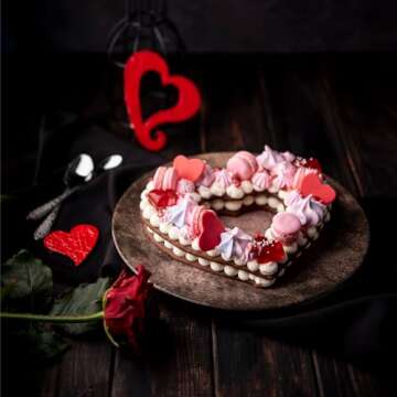 4PCS Valentines Day Mold Heart Shape Silicone Molds Valentine's Day Silicone Molds Non-Stick Baking Molds for Valentine's Day Wedding Party Supplies Cake Chocolate Fondant Candy Cookie Soap Wax Making