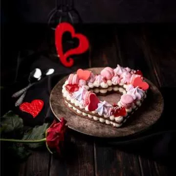 4PCS Valentines Day Mold Heart Shape Silicone Molds Valentine's Day Silicone Molds Non-Stick Baking Molds for Valentine's Day Wedding Party Supplies Cake Chocolate Fondant Candy Cookie Soap Wax Making