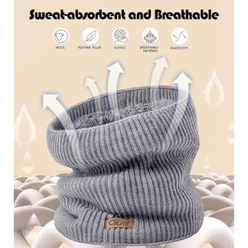 Kids Winter Knitted Infinity Scarf Polar Fleece Neck Warmer (Pink)