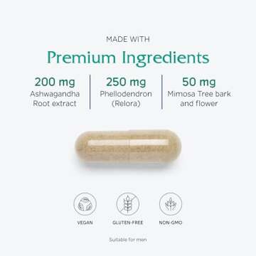 Vitanica Cortisol Relief, Dr. Formulated Sleep, Stress, Cortisol Manager Supplement, Vegan, 60 Capsules