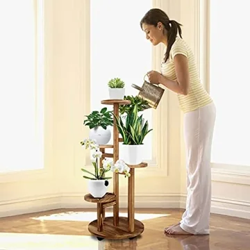 GEEBOBO 5 Tiered Tall Plant Stand for Indoor Use
