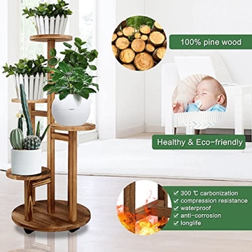 GEEBOBO 5 Tiered Tall Plant Stand for Indoor Use