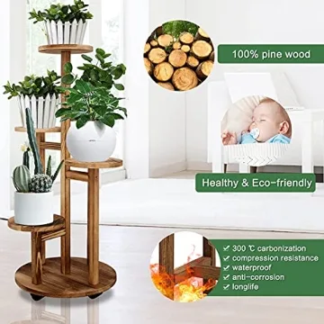 GEEBOBO 5 Tiered Tall Plant Stand for Indoor Use