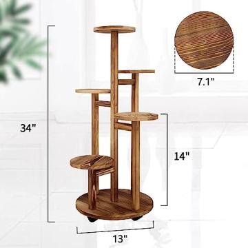GEEBOBO 5 Tiered Tall Plant Stand for Indoor Use