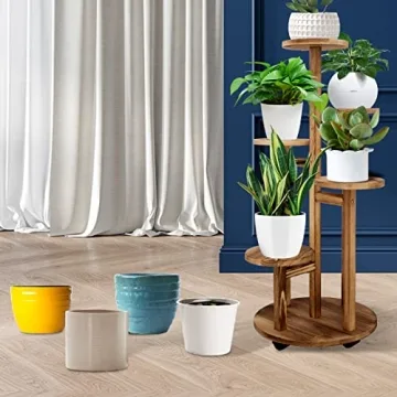 GEEBOBO 5 Tiered Tall Plant Stand for Indoor Use