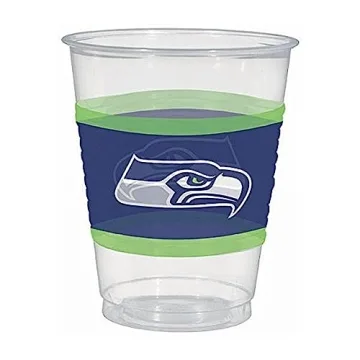 Amscan Seattle Seahawks Party Cups - Ultimate Game Day Essential, 16 Oz, 25 Pack!