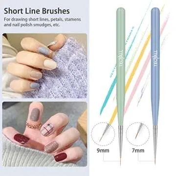 TEOYALL 5 PCS Nail Art Liner Brushes for Designers