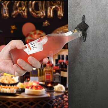 SMOQIO Bottle Opener Wall Mounted,Beer Wall mounte Bottle Opener,Wine Metal Bottle Opener Outddor an...