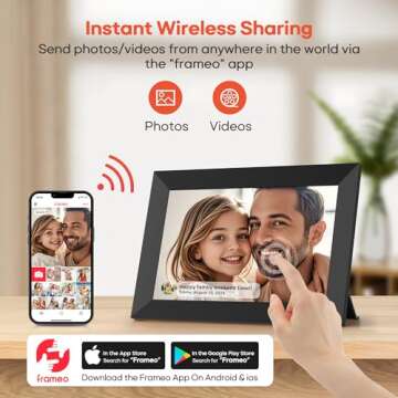 Frameo 10.1 Inch WiFi Digital Picture Frame with 32GB Memory, 1280 x 800 IPS Touch Screen Smart Elec...