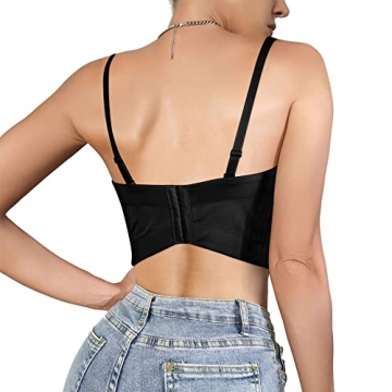 Erinaco Women's Bright Diamonds Tank Top Tassel Beaded Corset Bra Vest Crop Top Sexy Cami