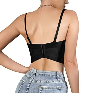 Erinaco Women's Bright Diamonds Tank Top Tassel Beaded Corset Bra Vest Crop Top Sexy Cami