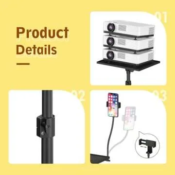 Versatile Projector Stand with Wheels - Adjustable & Portable