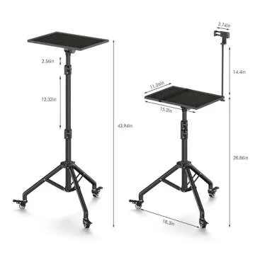 Versatile Projector Stand with Wheels - Adjustable & Portable