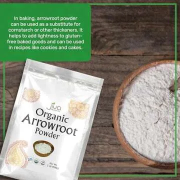 Jiva Organics Organic Arrowroot Flour (Powder) 2 Pound Bag - Raw, Non-GMO, Gluten Free