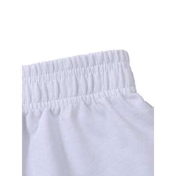 Women's Cinch Bottom Sweatpants Pockets High Waist Sporty Gym Athletic Fit Jogger Pants Lounge Trousers(A-a-White, M)