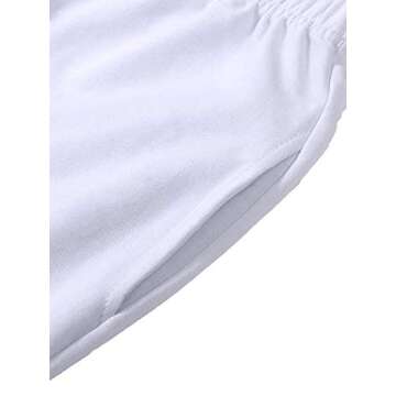 Women's Cinch Bottom Sweatpants Pockets High Waist Sporty Gym Athletic Fit Jogger Pants Lounge Trousers(A-a-White, M)