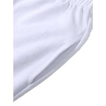 Women's Cinch Bottom Sweatpants Pockets High Waist Sporty Gym Athletic Fit Jogger Pants Lounge Trousers(A-a-White, M)