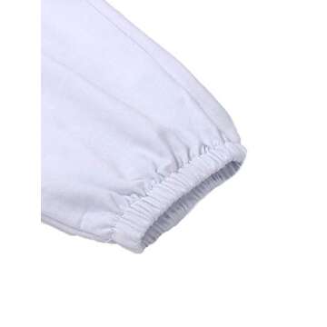 Women's Cinch Bottom Sweatpants Pockets High Waist Sporty Gym Athletic Fit Jogger Pants Lounge Trousers(A-a-White, M)