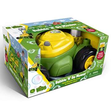 John Deere Bubble Lawn Mower for Toddlers, Bubble Blowing Machines, Indoor and Outdoor Gardening Toy...