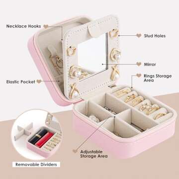 Nymtavia Birthday Gifts For Women, Initial Jewelry Box, Travel Jewelry Case, Gifts for Wife Girlfrie...