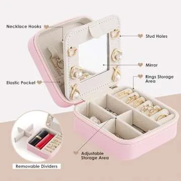 Nymtavia Birthday Gifts For Women, Initial Jewelry Box, Travel Jewelry Case, Gifts for Wife Girlfrie...