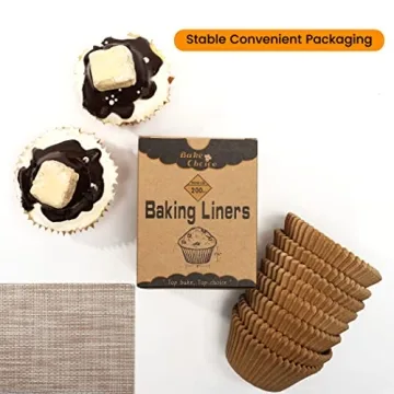 Brown Cupcake Liners - 200pcs Food-Grade Baking Supplies