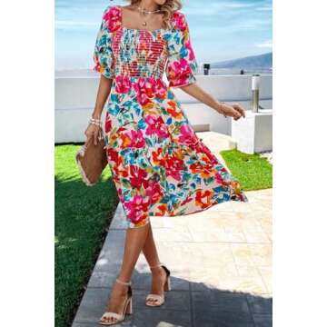 PRETTYGARDEN Summer Floral Midi Dress 2024