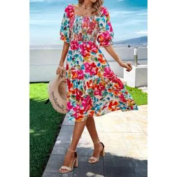 PRETTYGARDEN Summer Floral Midi Dress 2024