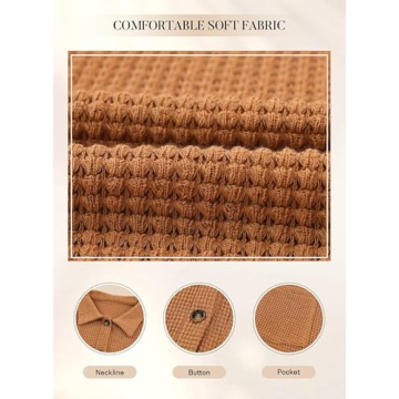 SHEWIN Women's Versatile Waffle Knit Shacket for Spring