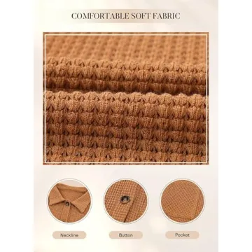 SHEWIN Women's Versatile Waffle Knit Shacket for Spring