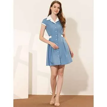 Allegra K Women's Vintage Button Down Dress for All Occasions