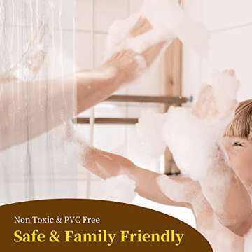 Barossa Design Clawfoot Tub Shower Curtain with 12 Magnets - 36 Metal Hooks Included, 180" W x 70" H Wrap Around, Waterproof PEVA, Metal Grommets - Frosted, 180x70