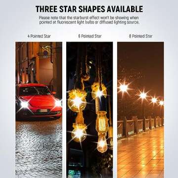 NEEWER 3PCS 77mm Star Filters, Adjustable Cross Screen Star Effect Filter (4, 6, 8 Points) with Ultr...