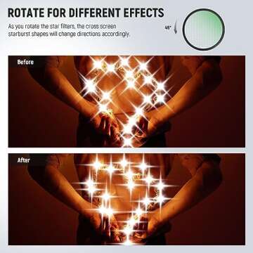 NEEWER 3PCS 77mm Star Filters, Adjustable Cross Screen Star Effect Filter (4, 6, 8 Points) with Ultra Slim Aluminum Alloy Frame, HD No Dark Corners with Double Sided Nano Coatings