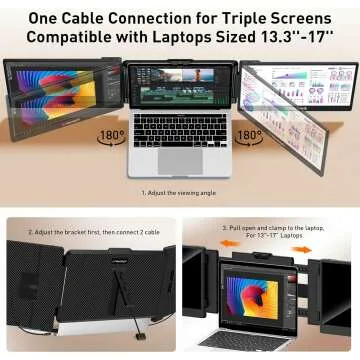Triple Monitor Laptop Screen Extender for 13-17"