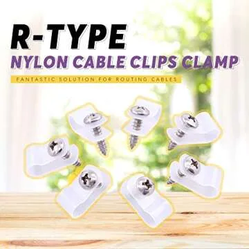 Swpeet 60 Pack White Nylon Cable Clips for Wire Management