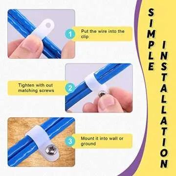 Swpeet 60 Pack White Nylon Cable Clips for Wire Management