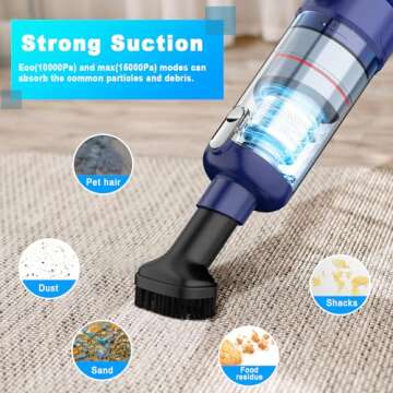 MONOZEL Car Vacuum Portable Cordless Handheld with 15000Pa Suction