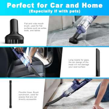 MONOZEL Car Vacuum Portable Cordless Handheld with 15000Pa Suction