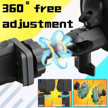 Suction Cup Phone Mount with Rechargeable Light, HzTinT Mirror Phone Holder with Light Shower Bathroom Kitchen, Mirror Tripod for TikTok YouTube Instagram Make Up Pics Video Content Creator