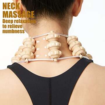 Wood Therapy Massage Tools, Back Massage Rollers Rope, Deep Tissue Wooden Lymphatic Drainage Massager for Body Shaping and Muscle Pain Relief