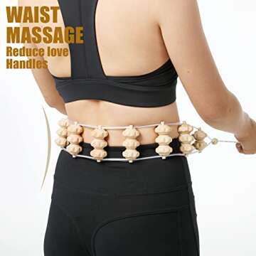 Wood Therapy Massage Tools, Back Massage Rollers Rope, Deep Tissue Wooden Lymphatic Drainage Massager for Body Shaping and Muscle Pain Relief