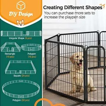 Yaheetech Dog Playpen Indoor, Extra Wide Outdoor Dog Fence Foldable Pet Puppy Exercise Pen for Yard/Garden/RV Camping, 16 Panels 24 Inch Height x 32 Inch Width