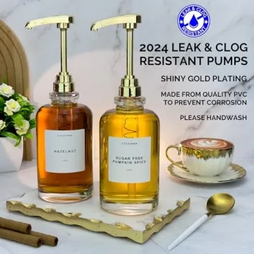 Cocovana Coffee Syrup Dispenser Set with 102 Labels & Aligner